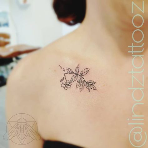 Rowan Tree Tattoo, Celtic Tree Tattoos, Swag Tattoo, L Tattoo, Branch Tattoo, Rowan Tree, Birth Flower Tattoos, Bff Tattoos, Cute Tiny Tattoos