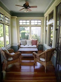 3 Season Room Cost   #sunroomphotos #4seasonroom Craftsman Porch, Long Narrow Living Room, Enclosed Porch, Porch Remodel, Narrow Living Room, Sunroom Decorating, Enclosed Porches, Sunroom Designs, Japanese Interior Design