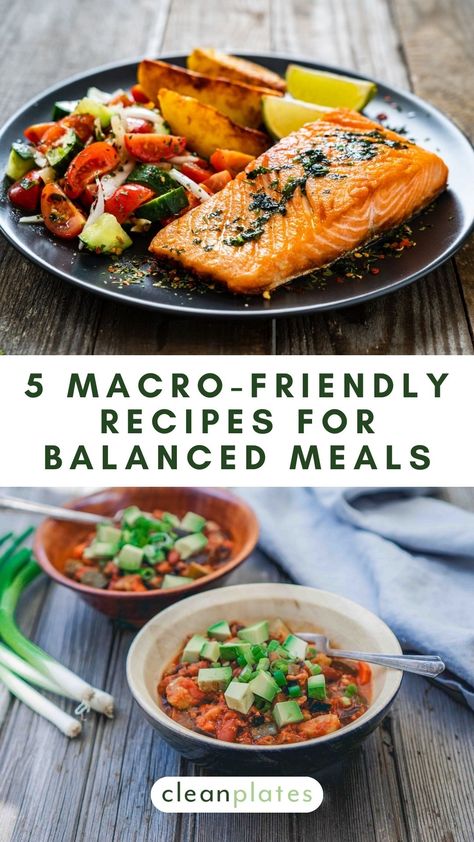 5 Macro-Friendly Recipes For More Balanced Meals Balanced Macro Meal Plan, Macro Balanced Dinners, Balanced Macro Meals, Easy Macro Friendly Recipes, Macro Bowls, Macro Meal Prep, Macro Bowl, Nutrition 101, Macro Meal Plan