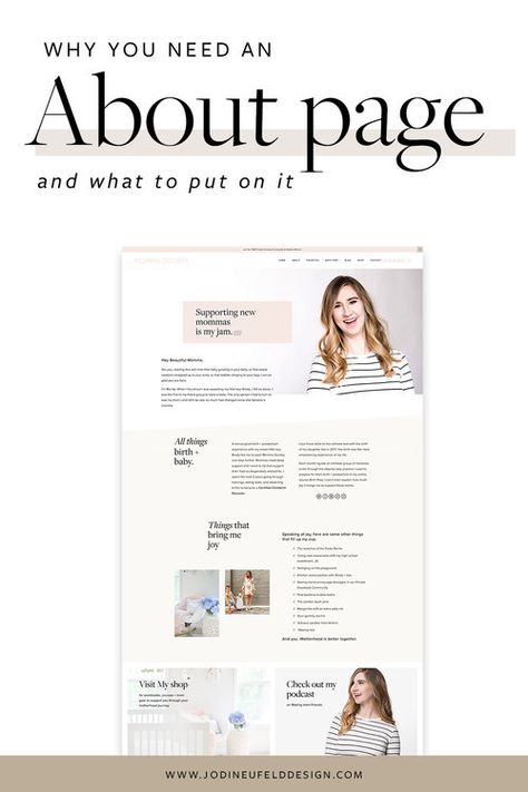 What to put on your about page | Jodi Neufeld Design Squarespace Web Design, Bored At Home, About Page, Web Design Tips, Family Show, Web Design Services, Wedding Event Planner, Web Designer, Website Design Inspiration