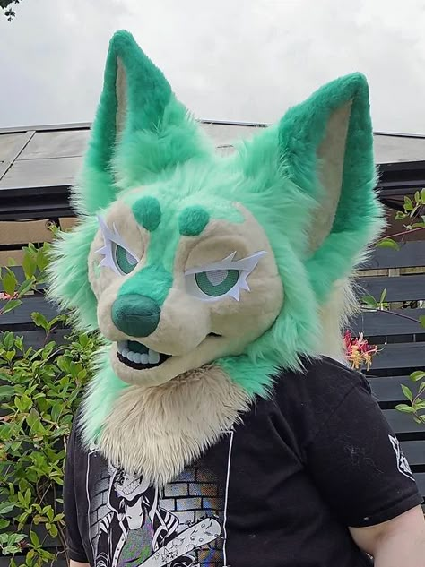 Fursuit Design Ideas, Fursuit Eyes Ideas, Fleece Fursuit, Yellow Fursuit, Green Fursuit, Mouse Fursuit, Blue Fursuit, Cool Fursuits, Fox Fursuit