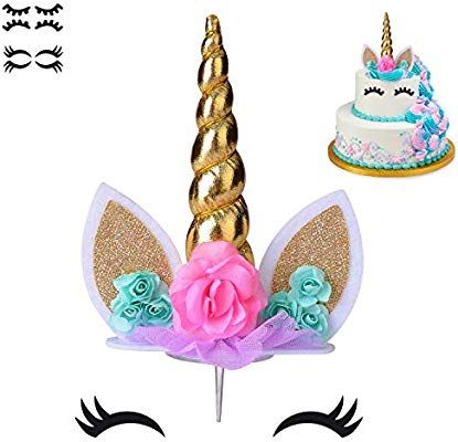 Amazon.com: Unicorn Cake Topper,COONOE Handmade Party Cake Decoration Supplies with Eyelashes,Reuasble Gold Horn for Birthday Party,Baby Shower&Wedding: Kitchen & Dining Unicorn Cake Decorations, Girls First Birthday Cake, Unicorn Topper, Unicorn Birthday Decorations, Nurse Cake, Patisserie Cake, Photo Cake Topper, 1st Birthday Girl Decorations, Girls Party Decorations