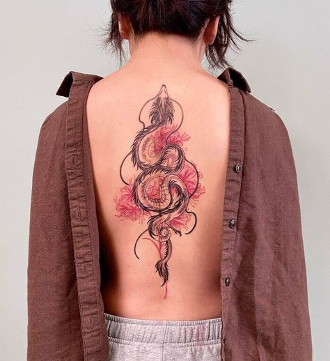 Tortoise Tattoo, Tattoo Samples, Flower Spine Tattoos, Red Dragon Tattoo, Spine Tattoo Ideas, Tato Minimal, Dragon Tattoo For Women, Pisces Tattoos, Small Pretty Tattoos