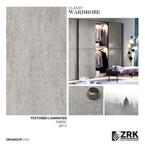 Add glamour to your wardrobe with a hint of grey fabric Textured laminates. Texture Laminate Wardrobe, Fabric Laminate Wardrobe, Laminate Wardrobe, Texture Laminate, Fabric Laminate, Grey Fabric Texture, Laminate Texture, Classy Wardrobe, Grey Laminate