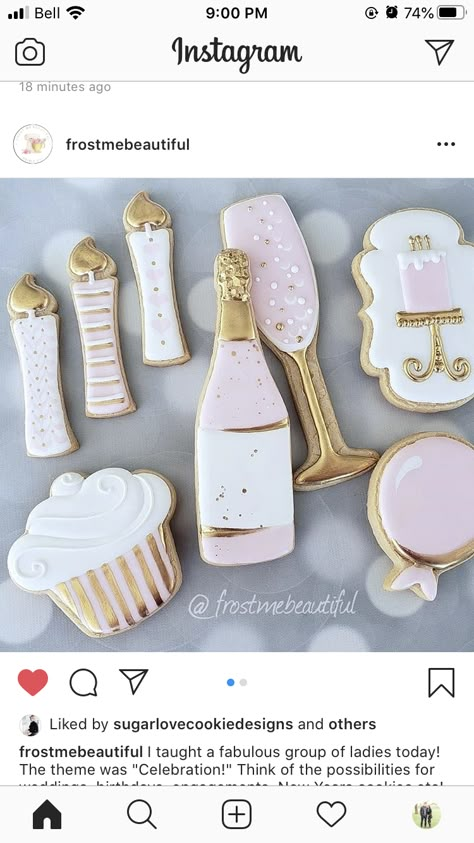 Champagne Bottle Royal Icing Cookies, Champagne Cookies Royal Icing, Champagne Glass Decorated Cookies, Mimosa Cookies Decorated, Champagne Bottle Sugar Cookies, Champagne Flute Cookies, Champagne Bottle Cookies Decorated, Champagne Sugar Cookies, Champagne Cookies Decorated