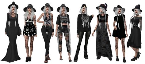 dragon time - 🔮💀GOTH WITCH LOOKBOOK 💀🔮 I’ve been wanting to do a... Goth Lookbook, Dragon Time, Goth Witch, Sims 2, Sims Cc, My Favorites, Of Course, Sims 4, Harem Pants