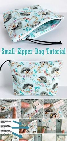 Zipper Pouch Gift Ideas, Zipper Pouch Tutorial Free Pattern Sewing Projects, Sewing Small Bags Zipper Pouch, Diy Zipper Bags And Totes, Sew Small Zipper Pouch, Small Zipper Bags To Sew, Small Bag Diy Sewing Projects, Small Zipper Bags Free Pattern, Zipper Bag Sewing Pattern