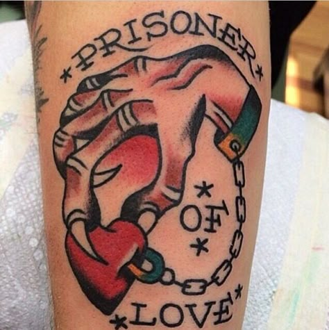 Prisoner Of Love Tattoo, Cartoon Kiss, Prisoner Of Love, Trad Flash, Kiss Tattoos, Patch Ideas, Tattoo Traditional, Love Tattoo, Traditional Tattoo Art