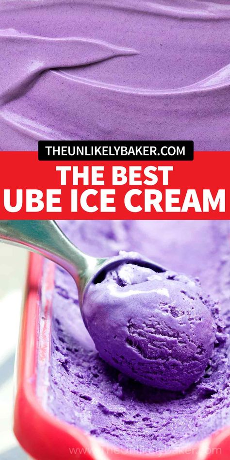 This is the best ube ice cream recipe! Easy to make, you don’t need an ice cream machine, and the every bite tastes just like you remember it. Check out the recipe with lots of tips and FAQs for perfect ube ice cream every time. Blue Bell Ice Cream Recipe, Ube Ice Cream Recipe With Machine, Ube Ice Cream Recipe, Ube Desserts, Ube Dessert, Macaroon Cookies Recipe, Easy Ice Cream Recipe Homemade, Frozen Deserts, Ube Halaya