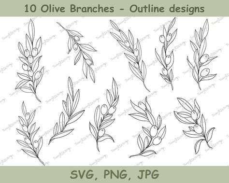 Olive Branch Line Drawing, Olive Branch Drawing, Olive Illustration, Fine Line Design, Olive Sprig, Olive Print, Dove With Olive Branch, Engraving Designs, Christmas Branches