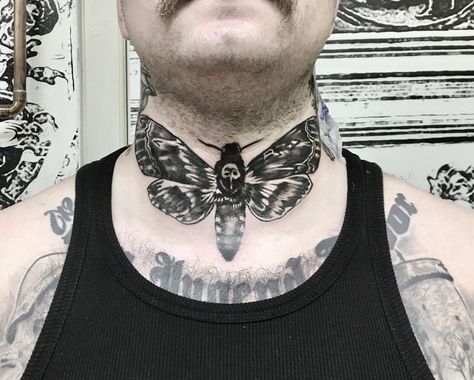 #prague #tattoo #praha #tetovani #tetovanipraha #moth #mothtattoo #necktattoo #blackandgreytattoo Moth Neck Tattoo, Prague Tattoo, Moth Tattoo, Neck Tattoo, Black And Grey Tattoos, Prague, Moth, Statement Necklace, Tattoos