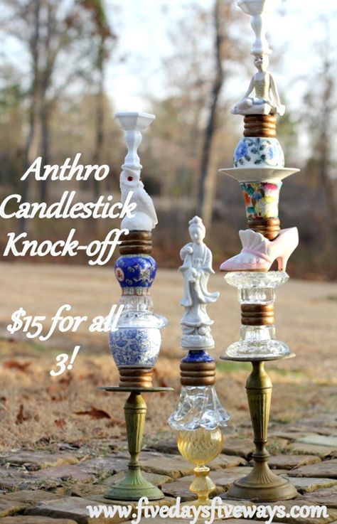 Doing this ... I can't believe Anthro actually sold out of their $400 candlesticks, what insane person would pay that much? Boho Store, Garden Totems, Diy Lampe, Anthropologie Inspired, Folding Origami, Boho Dekor, Glass Garden, Boho Diy, Glass Vases