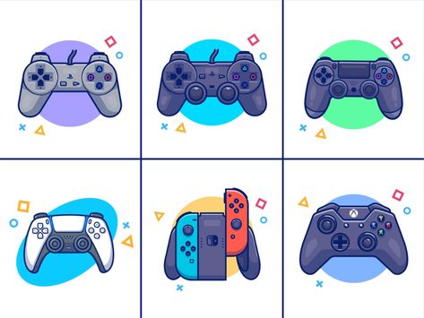 Game controller🎮🎮⭕🔺❌ by catalyst on Dribbble Game Controller Art, Digimon Wallpaper, Tshirt Design Inspiration, Video Game Controller, Designer Logo, Art Gallery Wallpaper, Design Jobs, Game Logo, Logo Designer