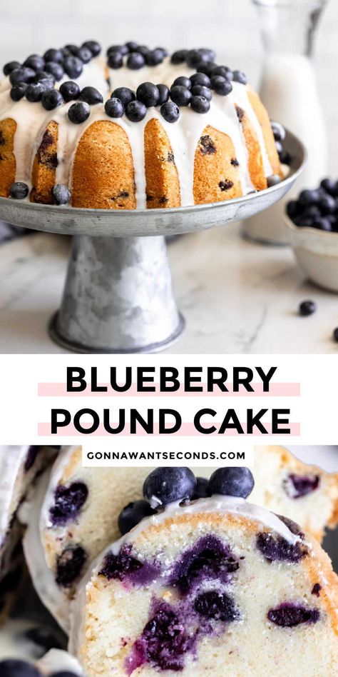 Unique Pound Cake Recipes, Haskap Recipes, Blackberry Desserts, Blueberry Bundt Cake Recipes, Blueberry Cakes, Bunt Cake Recipe, Lemon Blueberry Pound Cake, Unique Sweets, Blueberry Bundt