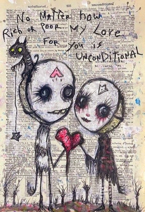 Emo Love Cartoon, Emo Love, Big L, Gorillaz Art, Emo Art, Cute Goth, Me And Bae, Dark Art Drawings, Goth Art