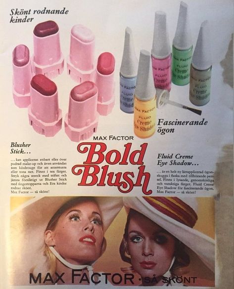 1960s Beauty Products, 70s Core, Nail Poster, Historical Makeup, Max Factor Makeup, Vintage Makeup Ads, Vintage Editorials, Beauty Ads, Makeup Ads