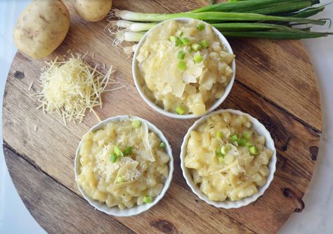 Parmesan Potato Risotto Potato Risotto, Parmesan Potato, Modern Honey, Sauteed Onions, Parmesan Risotto, Tried And True Recipes, Winter Cooking, Parmesan Potatoes, Cheese Butter