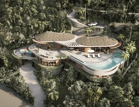 Tropical Resort Design Architecture, Mangrove Architecture, Resort Design Architecture, Eco Resort Architecture, Tropical Contemporary House, Alexis Dornier, Resort Design Plan, Tropical Luxury, Future Architecture