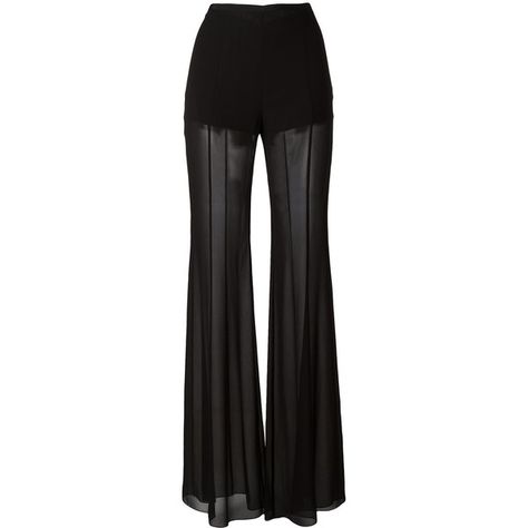 Alberta Ferretti sheer flared trousers ($685) ❤ liked on Polyvore featuring pants, bottoms, black, see through pants, sheer pants, sheer trousers, alberta ferretti pants and alberta ferretti Sheer Trousers, Look Boho Chic, Sheer Pants, Black Flare Pants, Black Sheer Dress, Flared Trousers, Black Flare, Flare Trousers, Flared Pants