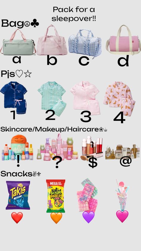 pack for a sleepover #sleepover #sleepoverbag Pack For A Sleepover, Sleepover Packing List, Sleepover Bag, Travel Snacks, Sour Patch, Girl Party, What To Pack, Party Girls, Shopping Hacks