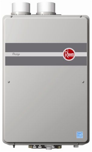 Rheem-RTGH-95DVLN-Direct-Vent-Tankless-Water-Heater Tankless Water Heater Gas, Tankless Hot Water Heater, Water Heating Systems, Gas Water Heater, Water Heaters, Central Heating System, Heat Exchanger, Tankless Water Heater, Water Heating