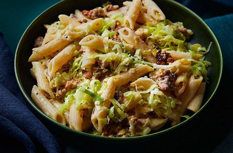 Mustardy Leek & Sausage Pasta Recipe | Waitrose & Partners Leeks Recipe, Sausage Pasta Recipe, Sausage Pasta Recipes, Sausage Pasta, Super Saver, Pork Sausage, Pasta Recipe, Sausages, Budget Meals