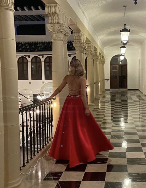 Formal Ball Aesthetic, Barristers Ball Law School Dress, Aesthetic Ballgown, Formal Dance Aesthetic, Red Gown Aesthetic, Red Ballroom Dresses, Ball Dancing, Gowns Aesthetic, Formal Dance Dresses