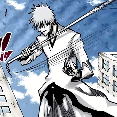 Hollow Ichigo Manga, White Ichigo Manga, White Ichigo Icon, Zangetsu Manga, Hollow Zangetsu, White Zangetsu, Manga Icons Pfp, White Ichigo, Ichigo Zangetsu