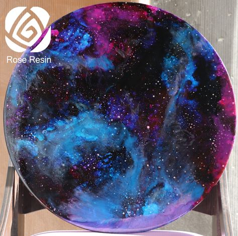 Resin Space Art, Galaxy Resin Art, Galaxy Epoxy, Space Resin, Resin Galaxy, Seni Resin, Resin Products, Resin Art Painting, Epoxy Resin Table