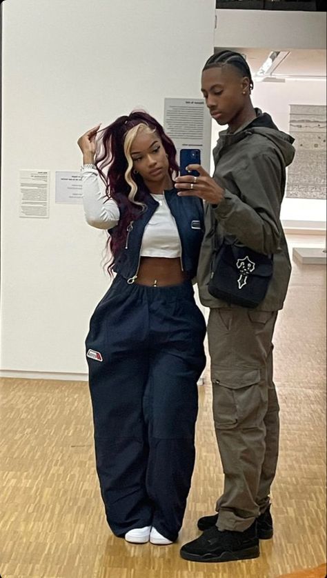 Black Couple Outfits, Street Casual Men, Swag Couples, Couple Outfit Ideas, Couple Matching Outfits, Couple Goals Teenagers Pictures, Couple Fits, Black Couple, Rich Girl Lifestyle