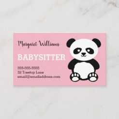 Babysitting Business Cards | Zazzle Babysitting Business Cards, Babysitting Business, Buisness Cards, Custom Office, Business Card Size, Personal Business Cards, Cute Panda, Zazzle Invitations, Childcare