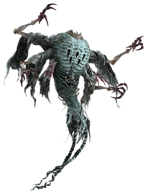 Final Fantasy Monsters, Ghoul Concept Art, Ghouls Monster, Dark Creatures, Creepy Monster, Creature Artwork, Final Fantasy Vii Remake, Horror Monsters, Cool Monsters