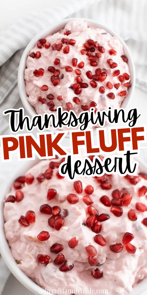 Cherry pink fluff dessert served for Thanksgiving. Cranberry Fluff Salad Cool Whip Easy, Pink Fluff Dessert, Pink Stuff Recipe, Cherry Pineapple Fluff, Thanksgiving Fluff Salad, Fluff Salads Cool Whip, Cherry Fluff Salad Cool Whip, Fluff Recipes Cool Whip, Pink Fluff Salad