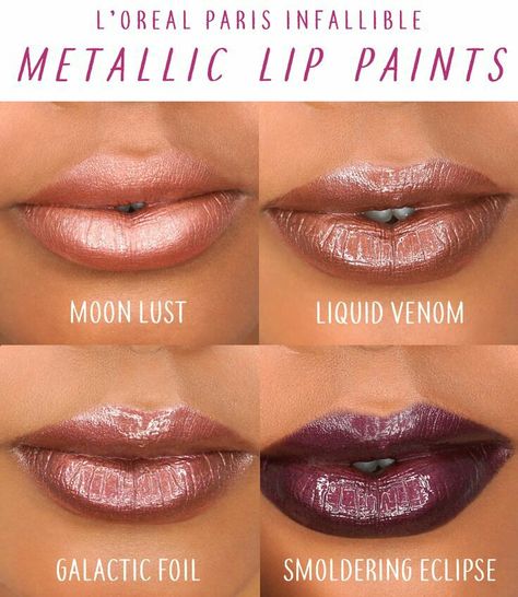 6 Best Dupes For MAC Metallic Lipsticks Collection | Source – L’Oreal Paris Metallic Lipstick, Metallic Lips, Best Lipsticks, Liquid Metal, Lip Paint, Lip Art, Makeup Organizer, Makeup Geek, L Oreal