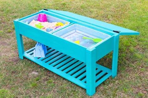 Water Table Diy, Diy Kids Table, Outdoor Play Spaces, Sand And Water Table, Water Tables, Woodworking For Kids, Sensory Table, Sand Table, Water Table