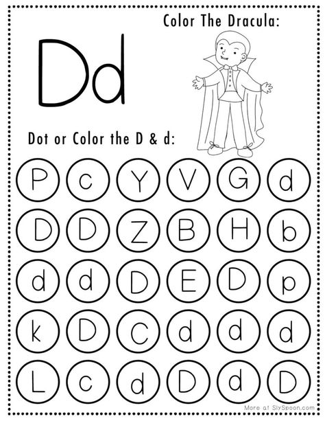 Free Halloween Themed Letter Dotting Worksheets For Letter D - Download these free printable alphabet letter D tracing worksheets! Perfect for homeschooling and pre-k classrooms. Engage your little ones with spooky letter practice. Enhance fine motor skills and letter recognition in a festive way. #HalloweenActivities #FreePrintables #AlphabetTracing #Homeschooling #PreKEducation #PreschoolTeachers #HalloweenWorksheets #letterD Letter D Tracing, Letter D Crafts, Letter D Worksheet, Activity Binder, Dot Marker Activities, School Age Activities, Dot Letters, Free Printable Halloween, Homeschool Preschool Activities