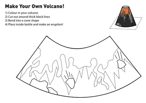 Felt Volcano Pattern, Volcano Coloring Page, Easy Volcano, Diy Volcano Projects, Volcano Craft, Volcano Worksheet, Volcano Model, Volcano Projects, Volcano Activities