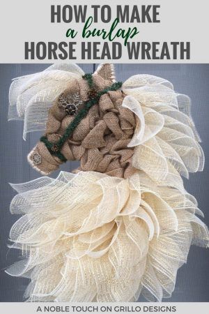 How to make a burlap horse head wreath Horse Head Wreath Tutorial, Unicorn Wreath, Horse Wreath, Burlap Pumpkin Wreath, Pumpkin Wreath Diy, Horse Head Wreath, Horse Wreaths, Burlap Wreath Tutorial, Burlap Flower Wreaths