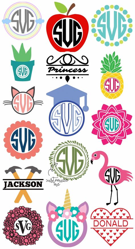 Free Monogram SCG Files - The Kingston Home: From t-shirts to home decor to gift ideas and more, monograms are always a great idea. Today we're sharing free monogram SVG files perfect for any project! Monogram Border, Free Monogram Fonts, Cricut Monogram, Free Monogram, Monogram Shirts, Christmas Fonts, Circle Monogram, Free Cats, Cricut Free