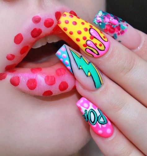 Monogram Maker, Pop Art Nails, Korean Nail Art, Plain Nails, Nails Yellow, Swarovski Nails, Colorful Nail, Summer Nail Art, Her Nails