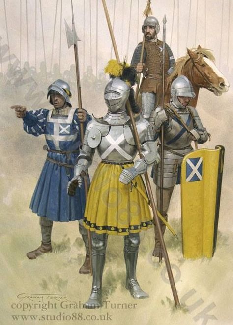 Scottish Soldiers, Battle of Flodden, 1513 Scottish Knight, William Graham, Graham Turner, Warriors Illustration, Century Armor, Historical Warriors, Early Modern Period, Historical Armor, Ancient Warfare