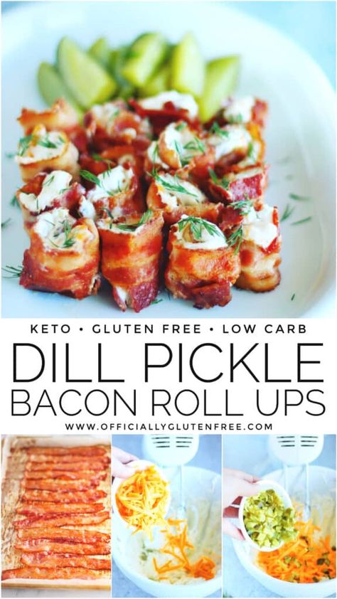 Dill Pickle Bacon Roll Ups, Potluck Keto Recipes, Pickle Appetizers Easy, Pickle Combinations, Dill Appetizer Recipes, Dill Pickle Appetizer Recipes, Pickle Snacks Ideas Easy, Keto Pickles And Cheese, Dill Pickle Snacks