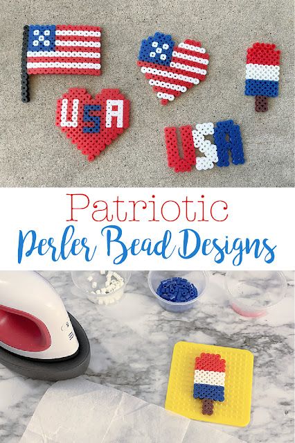 5 Little Monsters: Patriotic Perler Bead Designs Lds Perler Bead Patterns, Summer Perler Bead Patterns, Perler Bead Ornaments Pattern, Craft For Summer, Perler Bead Designs, Bead Templates, Rubber Band Crafts, Easy Perler Beads Ideas, Beads Pattern