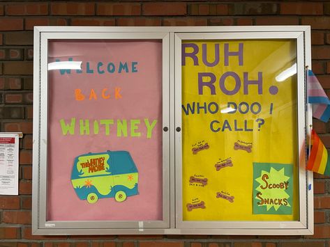 Scooby Doo Ra Bulletin Board, Scooby Doo Door Decs, Scooby Doo Ra Theme, Scooby Doo Bulletin Board, Inspirational Bulletin Boards, Dorm Themes, Ra Door Decs, Ra Themes, College Bulletin Boards