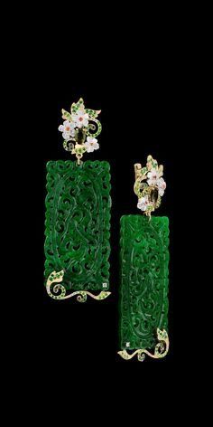 Bijoux Art Deco, Verde Jade, Jade Earrings, Royal Jewels, Jade Ring, Exclusive Jewelry, Jade Jewelry, Fabulous Jewelry, Art Deco Jewelry