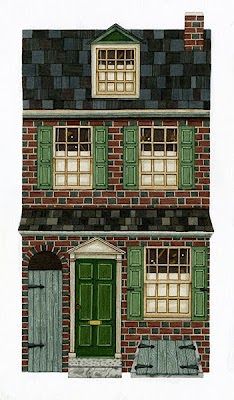 Building Illustration, Architecture Drawing Art, House Illustration, House Quilts, Building Art, House Portraits, Doors And Windows, House Drawing, Urban Sketching