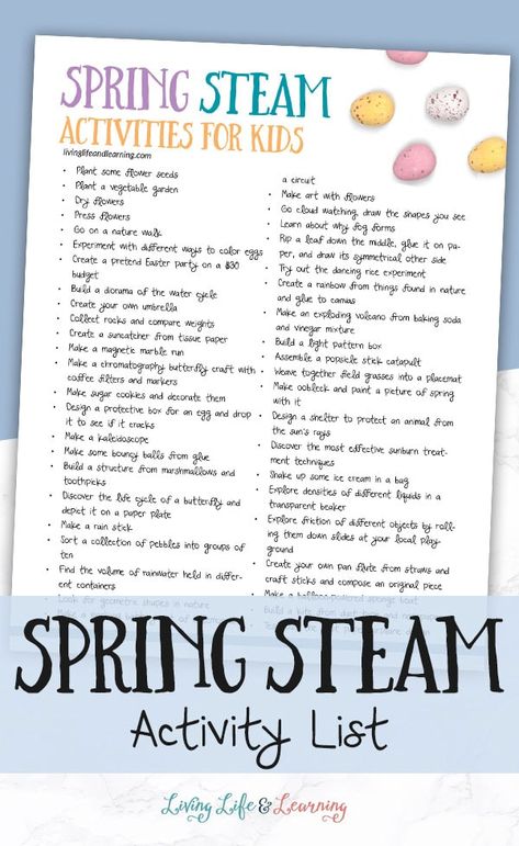 Are you looking for some fun and simple Spring STEM activities for the kids? Don't miss out on this great list! So many great learning activities! Spring Holidays Activities, Homeschool Spring Activities, April Homeschool Themes, Homeschool Enrichment Activities, Spring Activities For Middle Schoolers, Spring Elementary Activities, Easy Homeschool Activities, Spring Steam Activities Elementary, Spring Activities For Kids Elementary