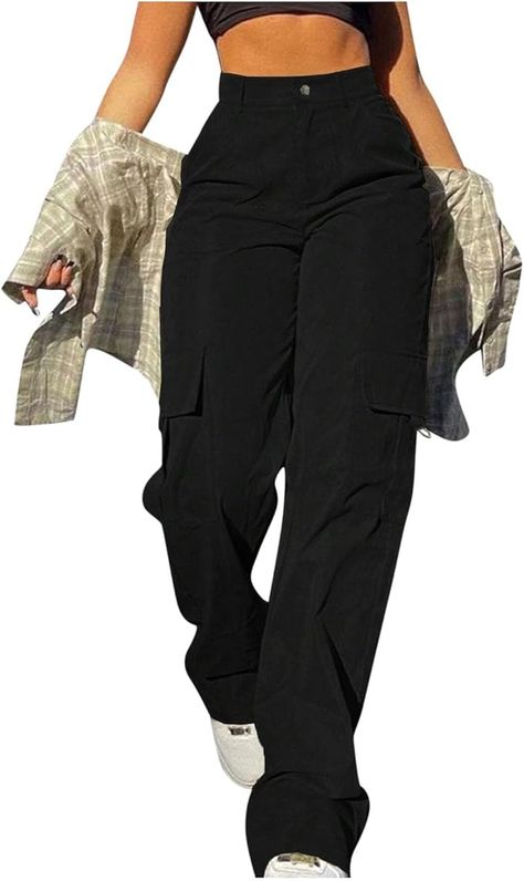 Cargo Pants for Women UK Y2k Baggy Elastic High Waist Wide Leg Workwear Trousers Daily Solid Color Casual Relaxed Hiking Walking Combat Streetwear Outdoor Sweatpants with Side Pockets : Amazon.co.uk: Fashion Combat Trousers Women, Cargo Pants For Women, Combat Trousers, Workwear Trousers, Y2k Baggy, Baggy Pant, Baggy Pants, Cargo Pants Women, Uk Fashion