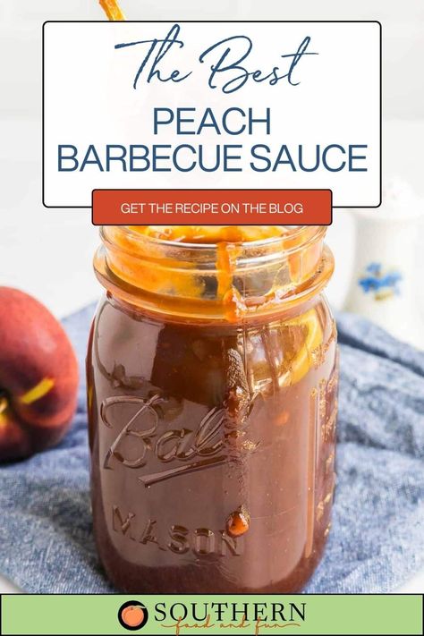 Peach Barbecue Sauce Homemade Peach Bbq Sauce, Peach Barbecue Sauce Recipe, Jalapeño Peach Bbq Sauce, Fresh Peach Bbq Sauce Recipe, Peach Jalapeno Bbq Sauce, Peach Habanero Bbq Sauce, Peach Bbq Sauce Recipe Canning, Peach Barbeque Sauce, Brisket Sauce Recipe