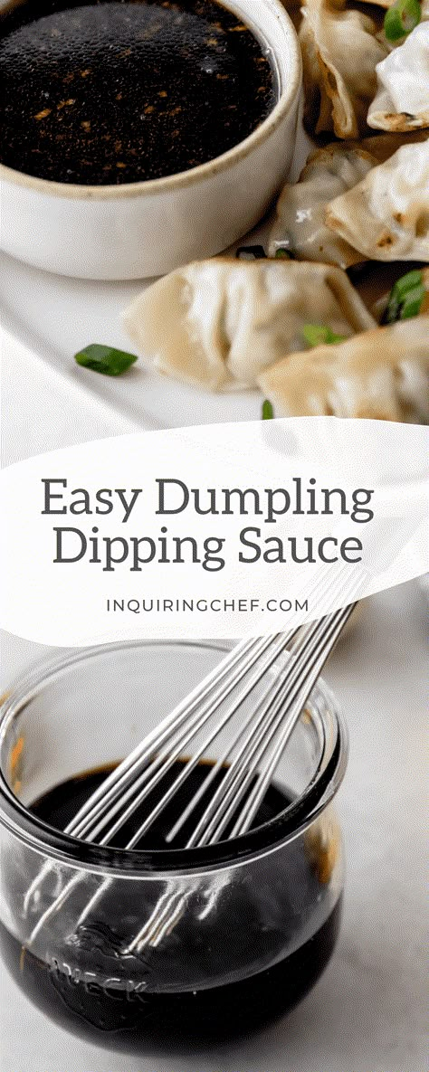 Dumpling and Potsticker Dipping Sauce is great for dipping all of your favorite Asian bites including potstickers, dumplings, gyoza, egg rolls, scallion pancakes, and appetizers. Dipping Sauce For Dumplings, Sauce For Dumplings, Potsticker Dipping Sauce, Potsticker Sauce, Asian Dipping Sauce Recipes, Dumpling Dipping Sauce, Dumpling Sauce, Easy Dipping Sauce, Easy Dumplings